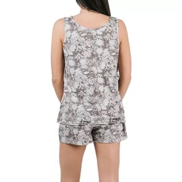 Tahari Sleeveless Ruffle Tank & Short Pajama Set - Picture 4 of 9